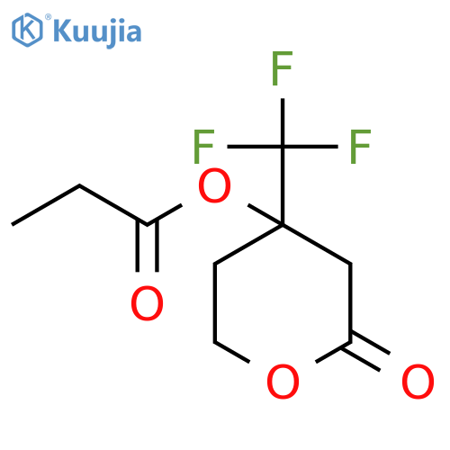 2H-PYRAN-2-ONE, TETRAHYDRO-4-(1-OXOPROPOXY)-4-(TRIFLUOROMETHYL)- structure