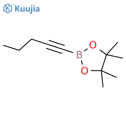 4,4,5,5-tetramethyl-2-pent-1-ynyl-1,3,2-dioxaborolane structure
