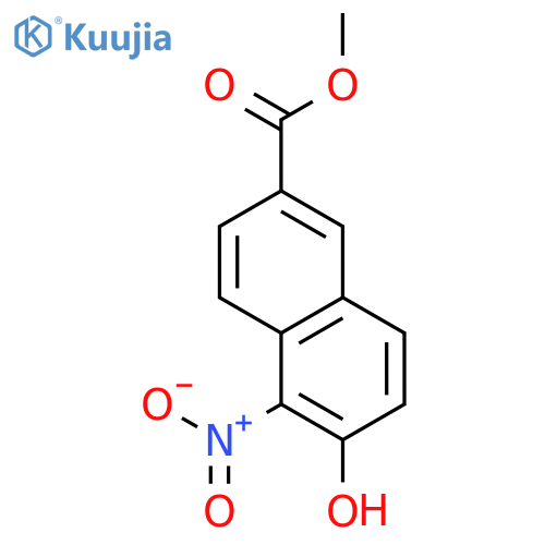 2-Naphthalenecarboxylic acid, 6-hydroxy-5-nitro-, methyl ester structure