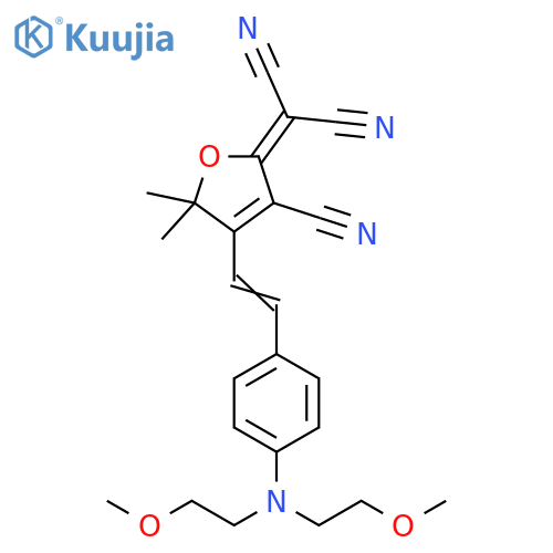 Propanedinitrile,[4-[2-[4-[bis(2-methoxyethyl)amino]phenyl]ethenyl]-3-cyano-5,5-dimethyl-2(5H)-furanylidene]- structure