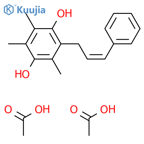 Acetic acid;2,3,5-trimethyl-6-(3-phenylprop-2-enyl)benzene-1,4-diol structure