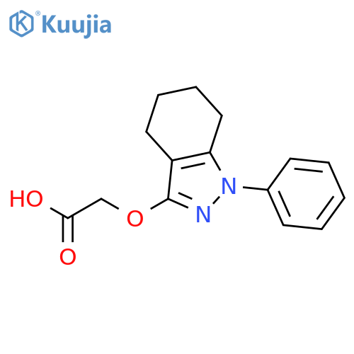 ACETIC ACID, [(4,5,6,7-TETRAHYDRO-1-PHENYL-1H-INDAZOL-3-YL)OXY]- structure