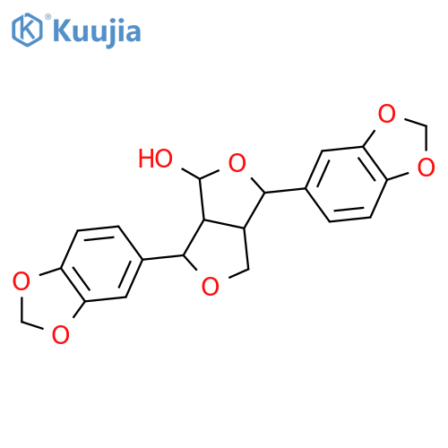 1H,3H-Furo[3,4-c]furan-1-ol, 3,6-bis(1,3-benzodioxol-5-yl)tetrahydro- structure