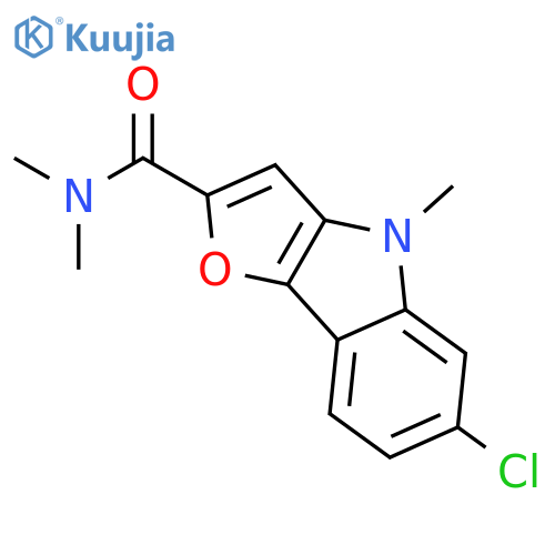 4H-Furo[3,2-b]indole-2-carboxamide, 6-chloro-N,N,4-trimethyl- structure