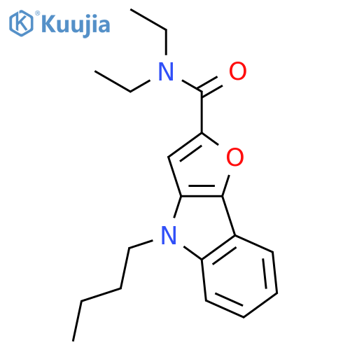 4H-Furo[3,2-b]indole-2-carboxamide, 4-butyl-N,N-diethyl- structure