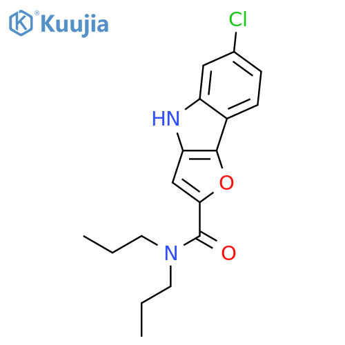 4H-Furo[3,2-b]indole-2-carboxamide, 6-chloro-N,N-dipropyl- structure