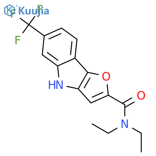 4H-FURO[3,2-B]INDOLE-2-CARBOXAMIDE, N,N-DIETHYL-6-(TRIFLUOROMETHYL)- structure