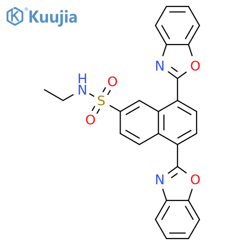 2-Naphthalenesulfonamide, 5,8-bis(2-benzoxazolyl)-N-ethyl- structure