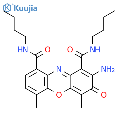3H-Phenoxazine-1,9-dicarboxamide,2-amino-N,N'-dibutyl-4,6-dimethyl-3-oxo- structure