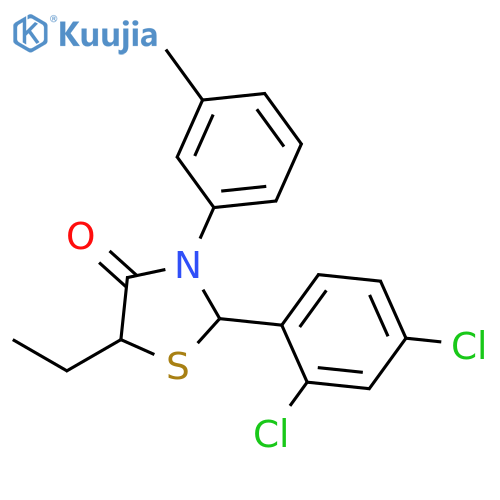 4-Thiazolidinone, 2-(2,4-dichlorophenyl)-5-ethyl-3-(3-methylphenyl)- structure