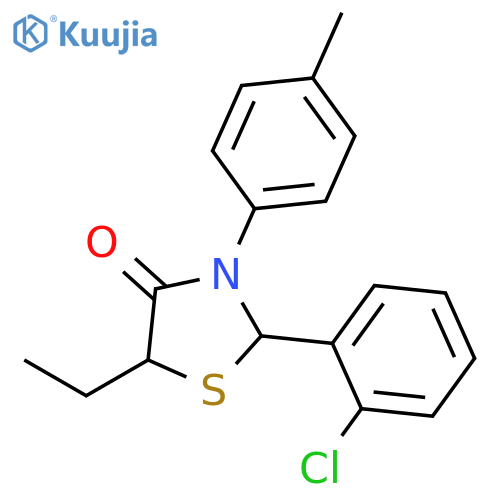 4-THIAZOLIDINONE, 2-(2-CHLOROPHENYL)-5-ETHYL-3-(4-METHYLPHENYL)- structure