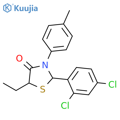 4-THIAZOLIDINONE, 2-(2,4-DICHLOROPHENYL)-5-ETHYL-3-(4-METHYLPHENYL)- structure