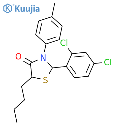 4-THIAZOLIDINONE, 5-BUTYL-2-(2,4-DICHLOROPHENYL)-3-(4-METHYLPHENYL)- structure