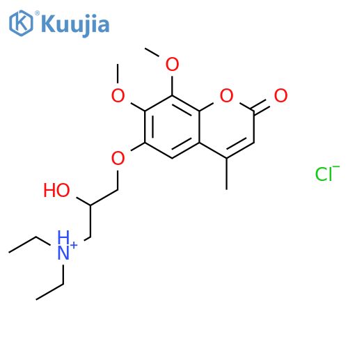 3-[(7,8-dimethoxy-4-methyl-2-oxo-2H-chromen-6-yl)oxy]-N,N-diethyl-2-hydroxypropan-1-aminium chloride structure