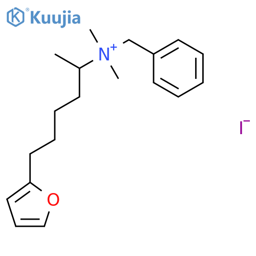 2-Furanpentanaminium,N,N,a-trimethyl-N-(phenylmethyl)-,iodide (1:1) structure