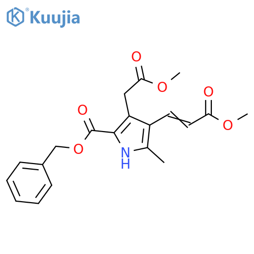 1H-Pyrrole-3-acetic acid,4-(3-methoxy-3-oxo-1-propenyl)-5-methyl-2-[(phenylmethoxy)carbonyl]-,methyl ester structure