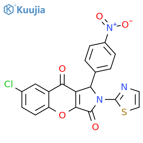 7-chloro-1-(4-nitrophenyl)-2-(1,3-thiazol-2-yl)-1H,2H,3H,9H-chromeno2,3-cpyrrole-3,9-dione structure
