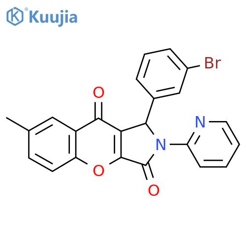 1-(3-bromophenyl)-7-methyl-2-(pyridin-2-yl)-1H,2H,3H,9H-chromeno2,3-cpyrrole-3,9-dione structure