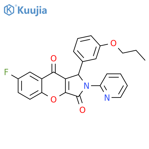 7-fluoro-1-(3-propoxyphenyl)-2-(pyridin-2-yl)-1H,2H,3H,9H-chromeno2,3-cpyrrole-3,9-dione structure