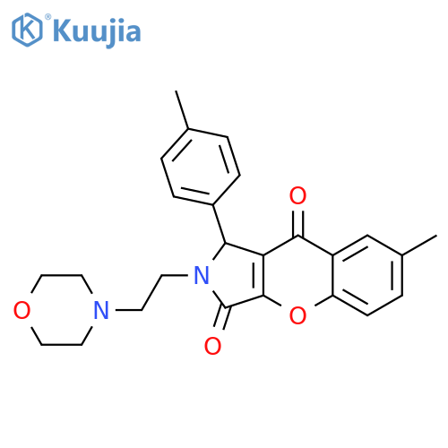 7-methyl-1-(4-methylphenyl)-2-2-(morpholin-4-yl)ethyl-1H,2H,3H,9H-chromeno2,3-cpyrrole-3,9-dione structure