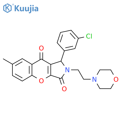 1-(3-chlorophenyl)-7-methyl-2-2-(morpholin-4-yl)ethyl-1H,2H,3H,9H-chromeno2,3-cpyrrole-3,9-dione structure