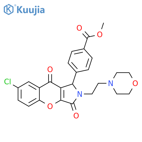 methyl 4-{7-chloro-2-2-(morpholin-4-yl)ethyl-3,9-dioxo-1H,2H,3H,9H-chromeno2,3-cpyrrol-1-yl}benzoate structure
