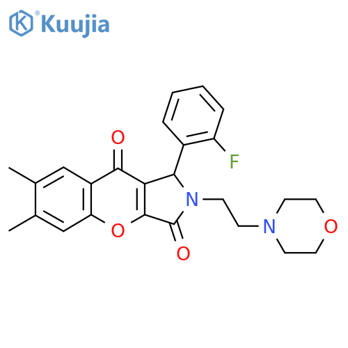1-(2-fluorophenyl)-6,7-dimethyl-2-2-(morpholin-4-yl)ethyl-1H,2H,3H,9H-chromeno2,3-cpyrrole-3,9-dione structure