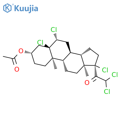 Pregnan-20-one, 3-(acetyloxy)-5,6,17,21,21-pentachloro-, (3b,5a,6b)- structure