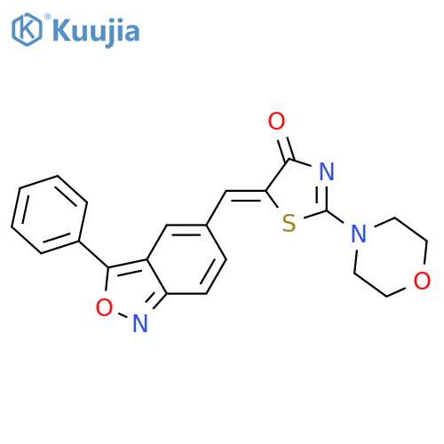 (5E)-2-(morpholin-4-yl)-5-[(3-phenyl-2,1-benzoxazol-5-yl)methylidene]-4,5-dihydro-1,3-thiazol-4-one structure