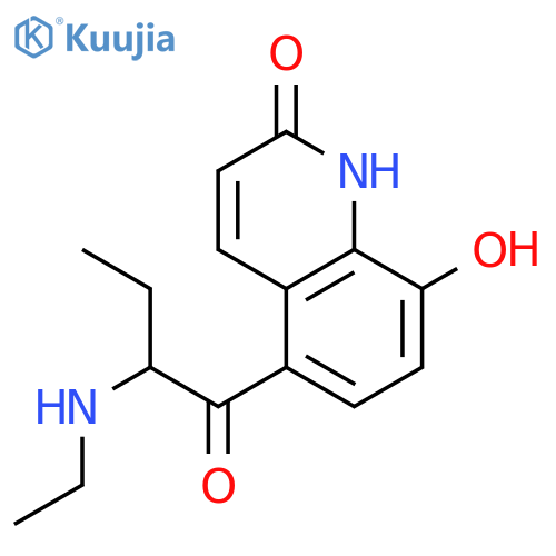 2(1H)-QUINOLINONE, 5-[2-(ETHYLAMINO)-1-OXOBUTYL]-8-HYDROXY- structure