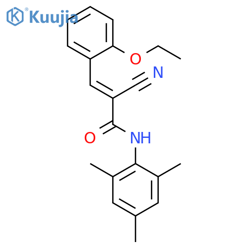 (2E)-2-cyano-3-(2-ethoxyphenyl)-N-(2,4,6-trimethylphenyl)prop-2-enamide structure