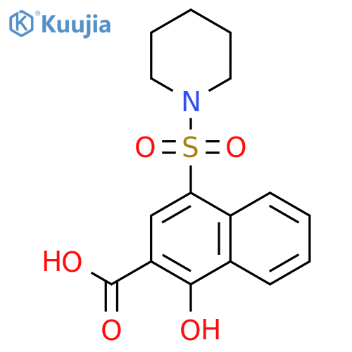 2-Naphthalenecarboxylic acid, 1-hydroxy-4-(1-piperidinylsulfonyl)- structure