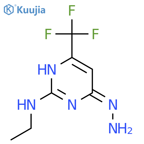4(1H)-Pyrimidinone, 2-(ethylamino)-6-(trifluoromethyl)-, hydrazone structure
