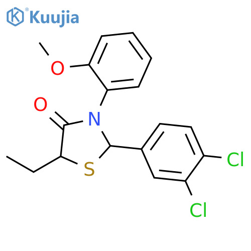 4-Thiazolidinone, 2-(3,4-dichlorophenyl)-5-ethyl-3-(2-methoxyphenyl)- structure
