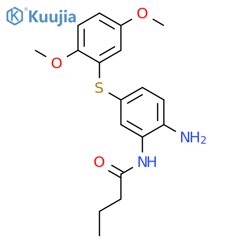 Butanamide, N-[2-amino-5-[(2,5-dimethoxyphenyl)thio]phenyl]- structure