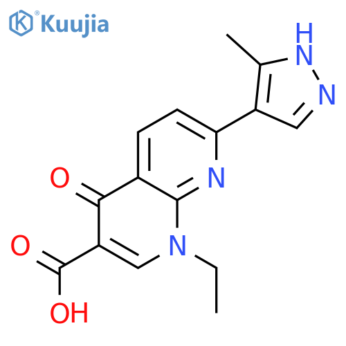 1-ethyl-7-(5-methyl-1h-pyrazol-4-yl)-4-oxo-1,8-naphthyridine-3-carboxylic Acid structure