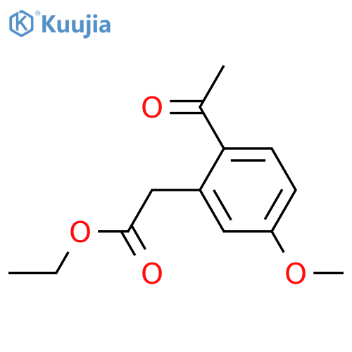 BENZENEACETIC ACID, 2-ACETYL-5-METHOXY-, ETHYL ESTER structure
