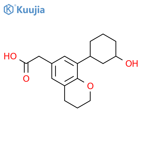 2H-1-BENZOPYRAN-6-ACETIC ACID, 3,4-DIHYDRO-8-(3-HYDROXYCYCLOHEXYL)- structure