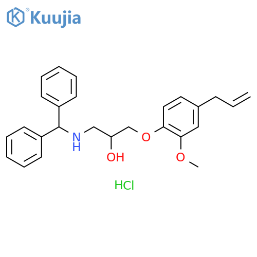 2-Propanol,1-[(diphenylmethyl)amino]-3-[2-methoxy-4-(2-propenyl)phenoxy]-,hydrochloride structure