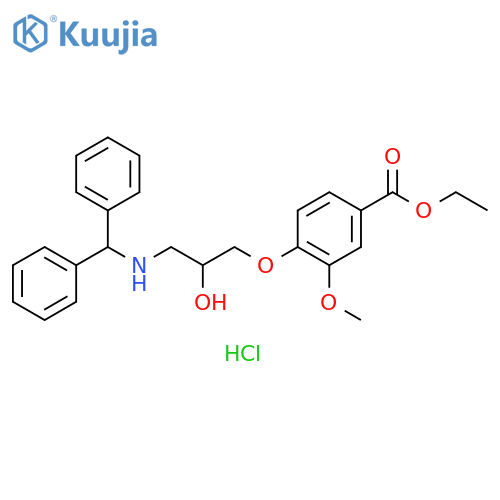 Benzoic acid,4-[3-[(diphenylmethyl)amino]-2-hydroxypropoxy]-3-methoxy-, ethyl ester,hydrochloride structure