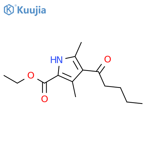 1H-Pyrrole-2-carboxylic acid, 3,5-dimethyl-4-(1-oxopentyl)-, ethyl ester structure