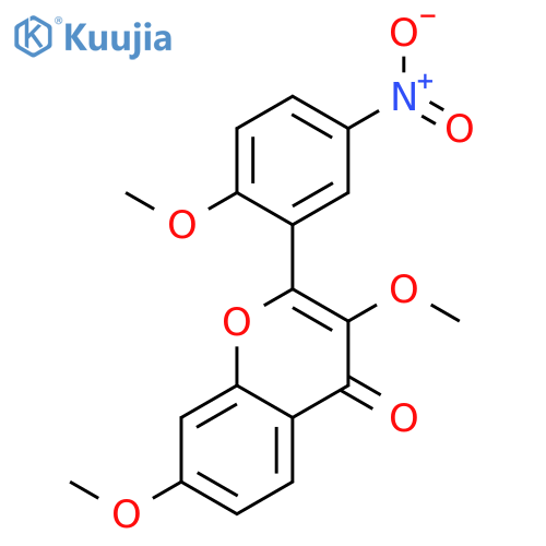 3,7-Dimethoxy-2-(2-methoxy-5-nitrophenyl)-4H-1-benzopyran-4-one structure