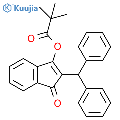 Propanoic acid, 2,2-dimethyl-, 2-(diphenylmethyl)-1-oxo-1H-inden-3-ylester structure