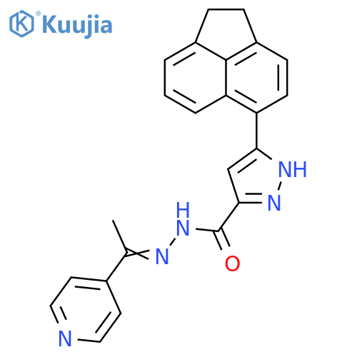 3-(1,2-dihydroacenaphthylen-5-yl)-N'-(1Z)-1-(pyridin-4-yl)ethylidene-1H-pyrazole-5-carbohydrazide structure