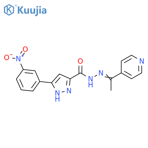 3-(3-nitrophenyl)-N'-(1E)-1-(pyridin-4-yl)ethylidene-1H-pyrazole-5-carbohydrazide structure