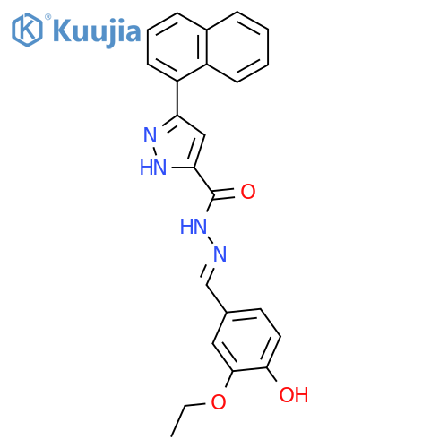N'-(1E)-(3-ethoxy-4-hydroxyphenyl)methylidene-3-(naphthalen-1-yl)-1H-pyrazole-5-carbohydrazide structure