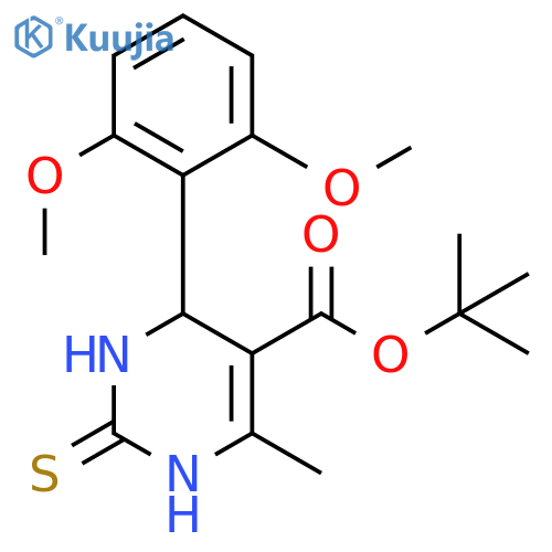 5-Pyrimidinecarboxylic acid,4-(2,6-dimethoxyphenyl)-1,2,3,4-tetrahydro-6-methyl-2-thioxo-,1,1-dimethylethyl ester structure