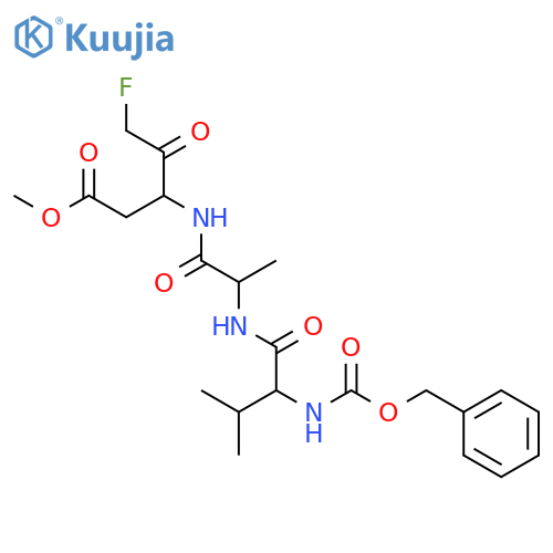 N-(Phenylmethoxy)carbonyl-L-valyl-N-3-fluoro-1-(2-methoxy-2-oxoethyl)-2-oxopropyl-L-alaninamide structure