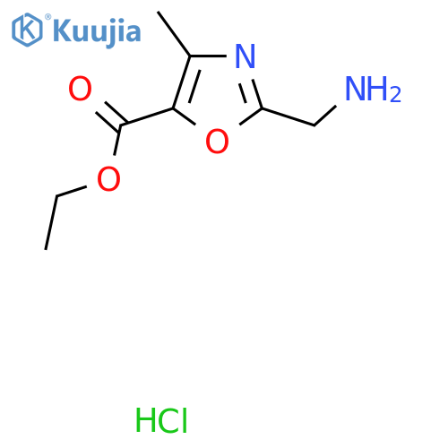 Ethyl 2-(aminomethyl)-4-methyl-1,3-oxazole-5-carboxylate hydrochloride structure