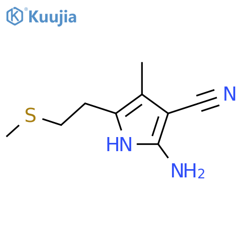 2-Amino-4-methyl-5-(2-methylsulfanyl-ethyl)-1H-pyrrole-3-carbonitrile structure